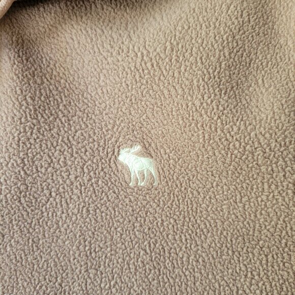 Abercrombie & Fitch Men’s Cream Full Zip Hoodie Sweatshirt Size Lg  Fleece - Picture 3 of 9